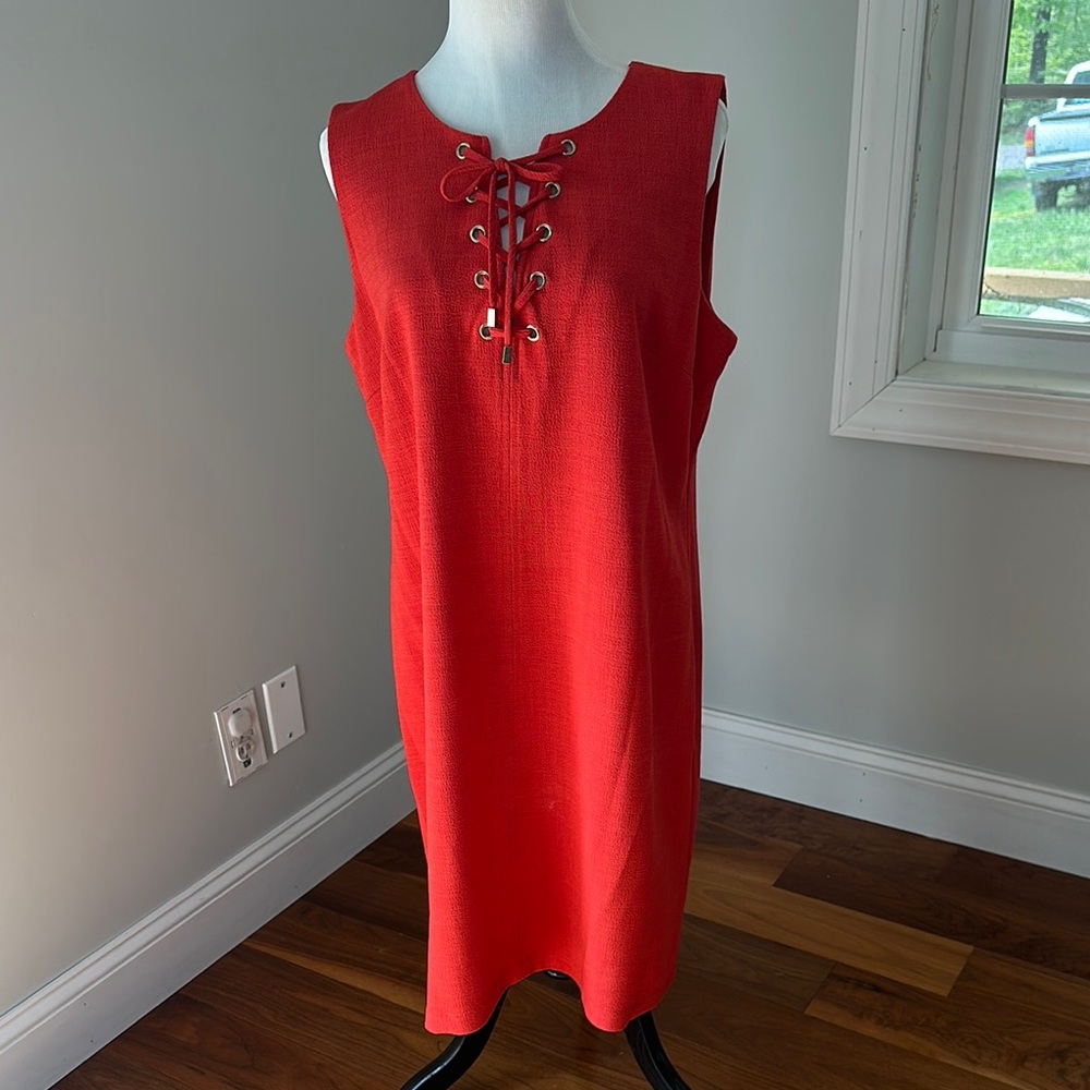 Sandra Darren Red Sheath Dress Size 16